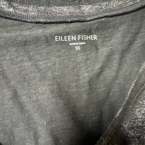 EILEEN FISHER $118 Metallic Sheen 100% Organic Linen Tank Top Size Xs - Picture 2 of 6
